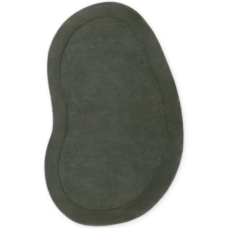 Villeroy & Boch Wool Rug Kivi - Soft Natural Living room Rug with Border, Handmade & Natural, Modern Design, Green