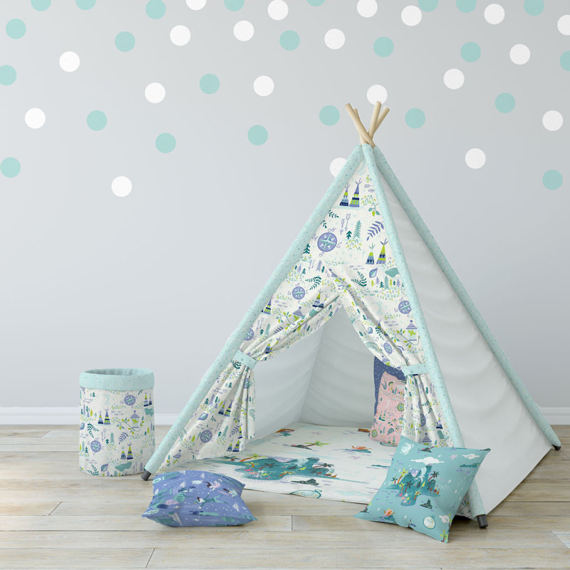 Wall Decal, Aqua/White