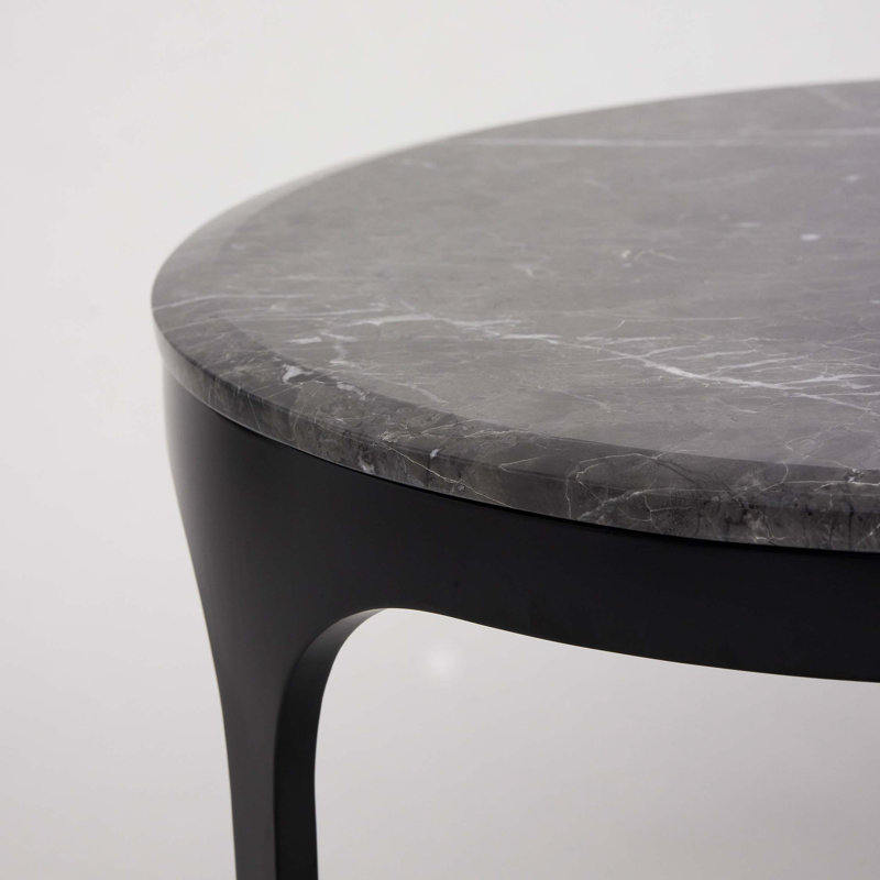 Camilla Marble End Table, Matte Black, Terra Brown, 22" H x 20" W x 20" D
