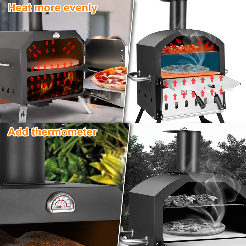 Four à pizza autoportant en fonte polaire Aurora, H 31,8 po x l 19,4 po x P 16,5 po