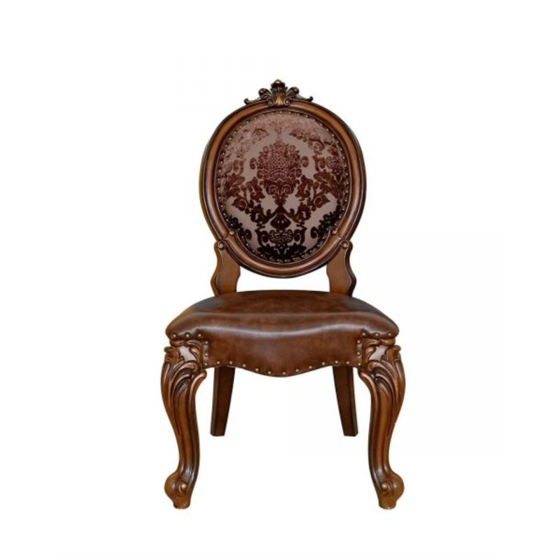 Chaise d'appoint rembourrée King Louis, Finition cerisier