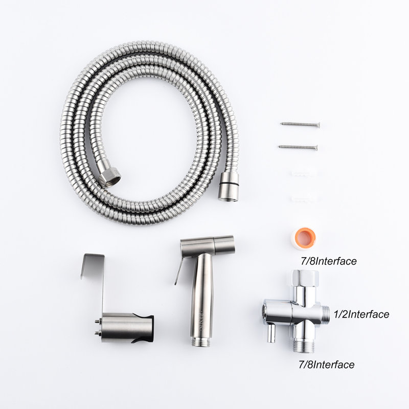 Toilet Bidet - Handheld Type Hygiene Upgrade Rust Silver Metal Bathroom Hygienic And Practical