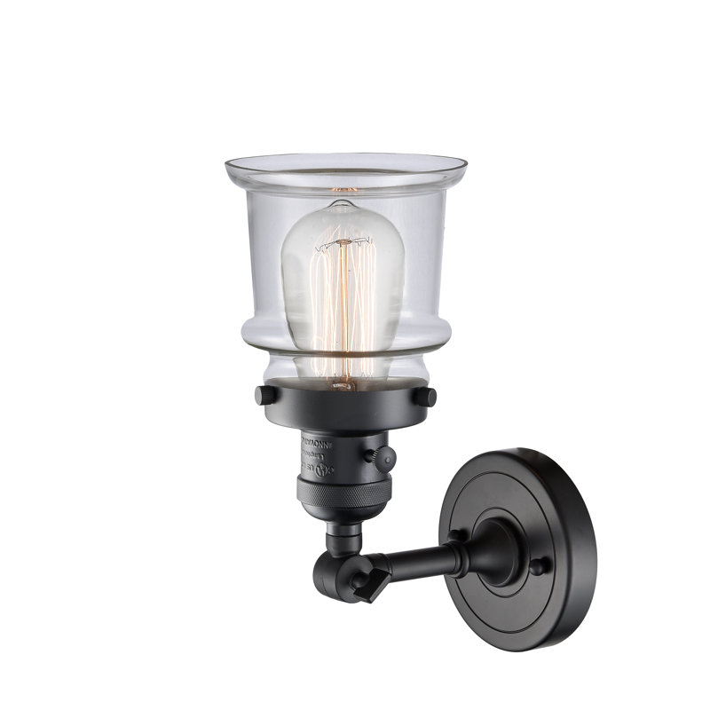 Madelyn Armed Sconce, 60 Watt Vintage Incandescent Bulb, Clear, Matte Black