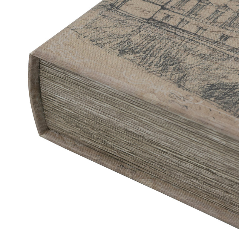 Boîtes à livres décoratives avec motifs de croquis architecturaux - ensemble de 2 - multicolore