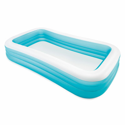 Intex: piscine familiale gonflable Aqua Swim Center - 90 x 60 x 19 po, piscine pour enfants Splash & Wade, bouchon de 159 gallons, parois latérales larges, jeu d'eau extérieur, enfants de 3 ans et plus