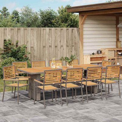 10 - Person Patio Dining Set Rectangular Table