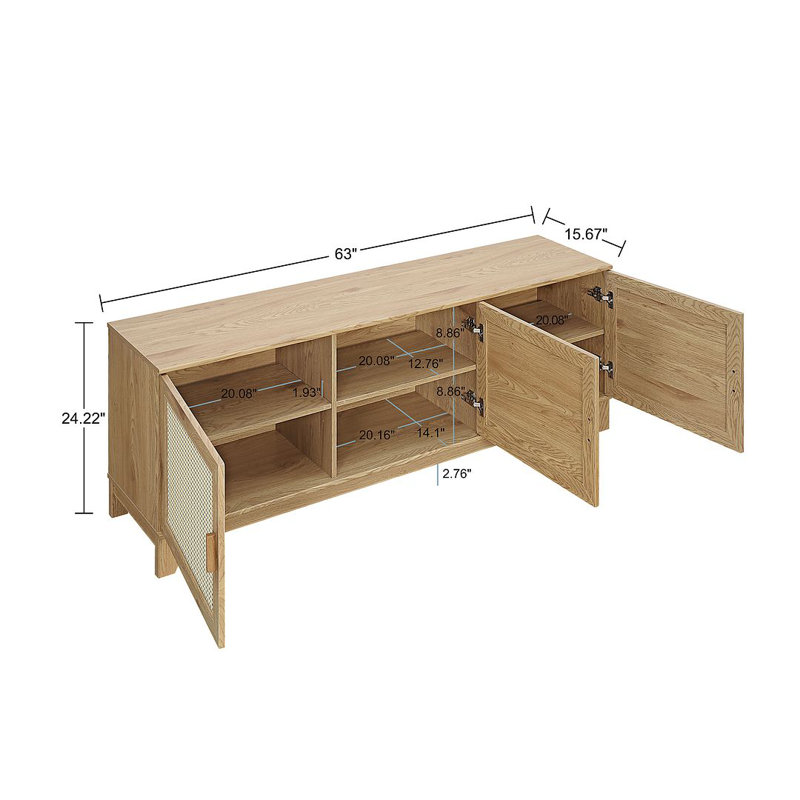 Cailidh 62.99'' W One-Piece Storage Credenza, Nature