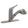 FlowCurve 8 in. Centerset 1-Handle Pull Out Sprayer Kitchen Faucet with Deckplate in Brushed Nickel