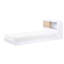 Lit simple pour chambre à coucher avec tête de lit en placage de pin - Finition 2 tons Mid-Century-1315627987