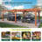  12' x 20' Cedar Pergola with Trellis Roof, Weather-Resistant Supports & Anchoring Stakes, Brown-1480932139