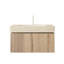 Armoire de rangement flottante en chêne blanc 30 pouces avec plateau en pierre frittée Roma Travertine-898286370-898286380-898286383