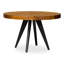 Table de salle à manger, bois d'acacia massif, ronde, 4 sièges