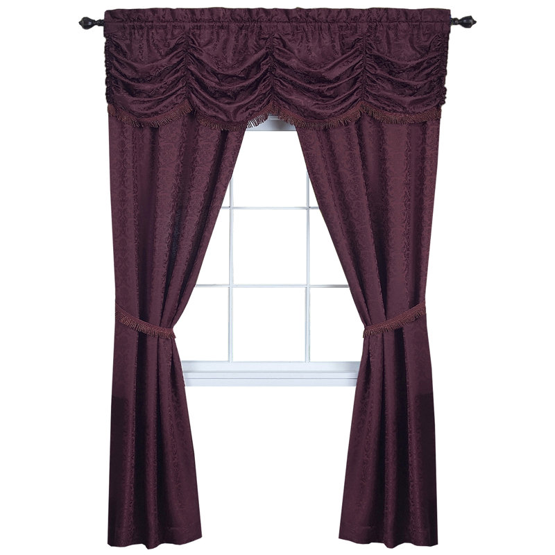 Dorchester Room Darkening Curtain Pair, 55" W x 84" L, Burgundy