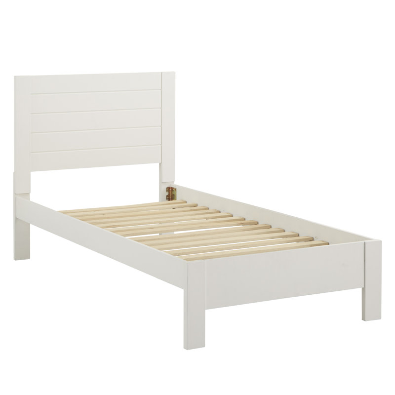 Ayaan Solid Wood Platform Bed, Twin, Cream