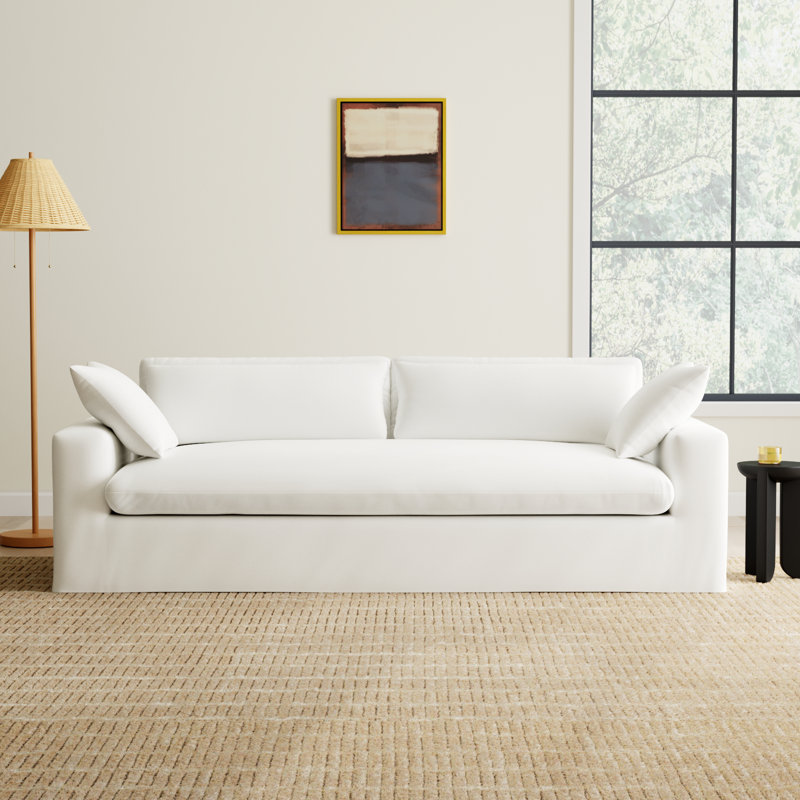 Remy Slipcovered Sofa, Classic Bleach White Twill