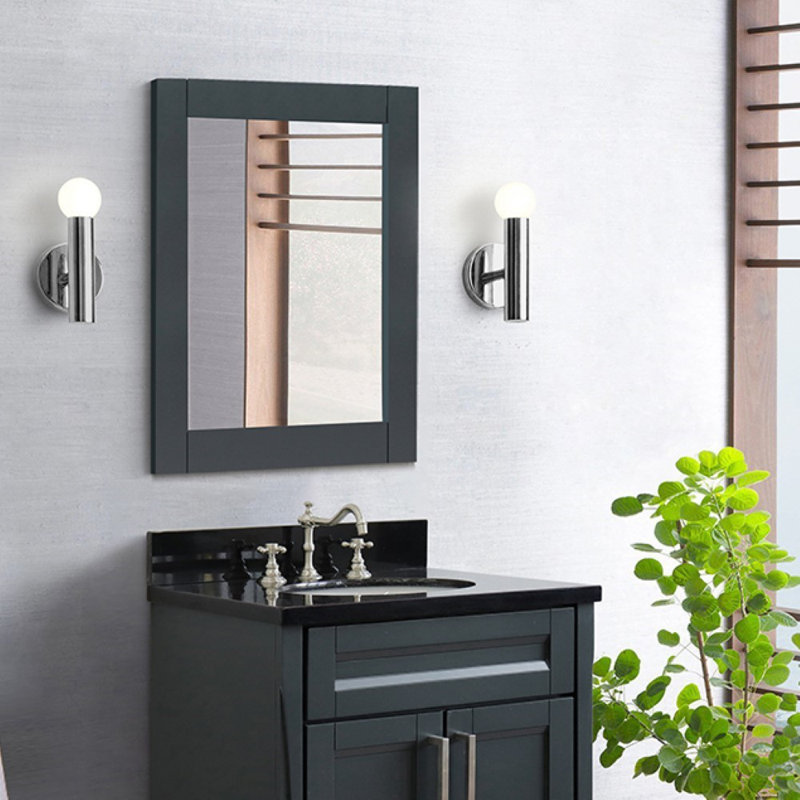 Miroir de salle de bain Olliyah, 24 po x 30 po, Gris foncé