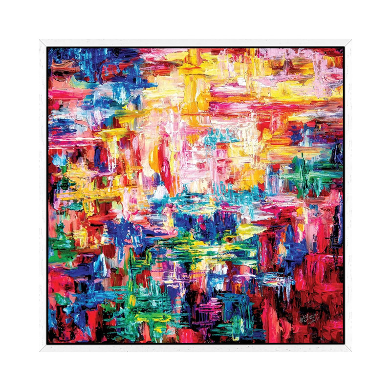 Vincent's Dream by Lena Owens - Painting on Canvas, 45.72cm H x 45.72cm W x 3.81cm D, White Framed