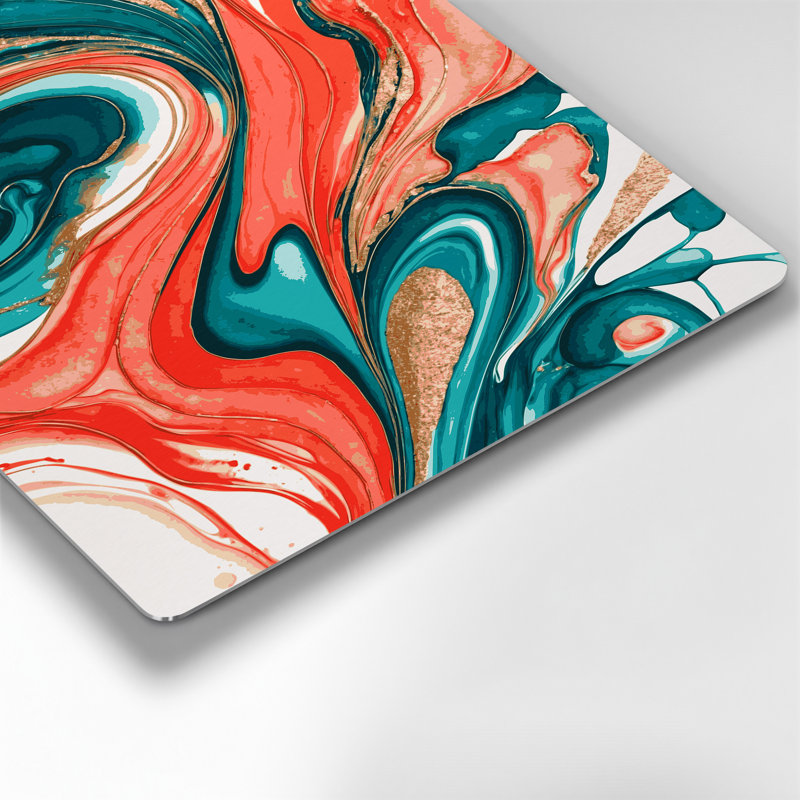 Aquarelle abstraite 57, art mural en métal orange, H 24 po x l 20 po