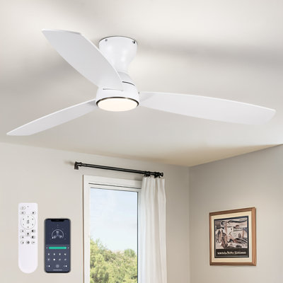 52'' Standard 3 - Blades Ceiling Fan With Light Kit & Remote