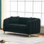 Confortable causeuse moderne en chenille avec accents dorés pour le salon