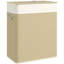 Double panier à linge avec couvercle, panier à linge 100 L, naturel-1630790851