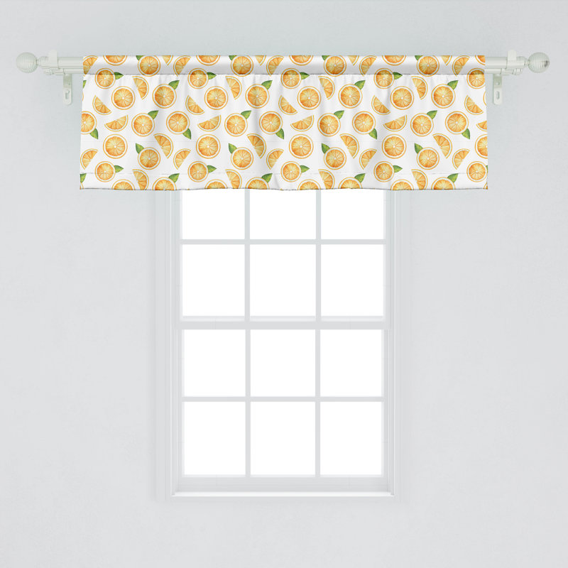 Ensemble de 2 cantonnières Ambesonne orange cantonnière orange vert blanc