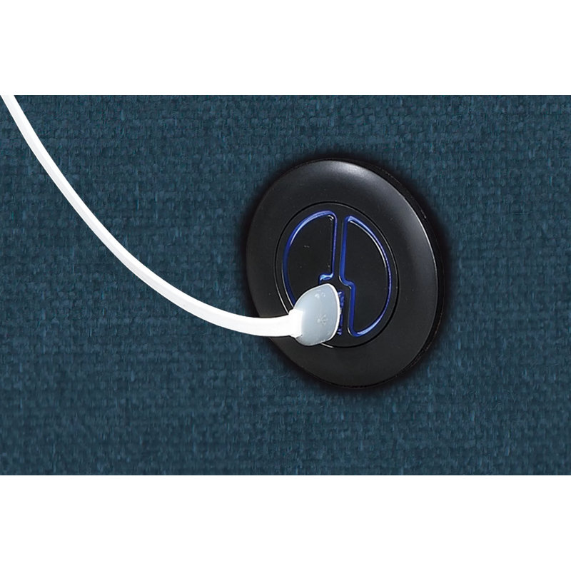 Canapé modulaire inclinable en chenille bleue Elche