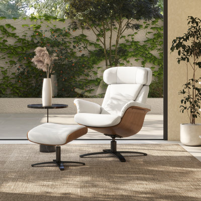 Rigo 31.5" Genuine Leather Recliner Lounge Chair