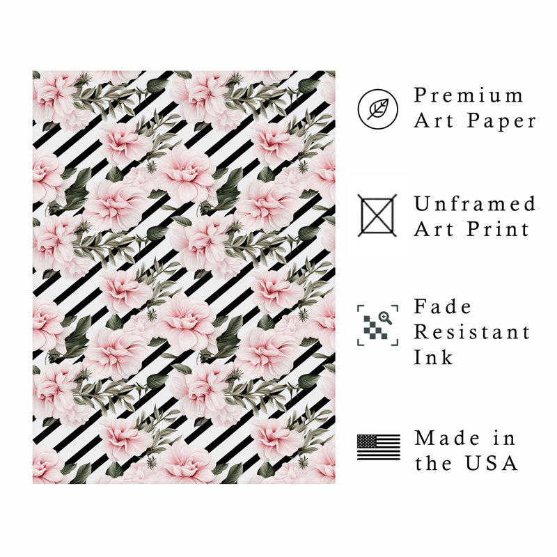 Motif floral I Glam, H 10 po x l 8 po