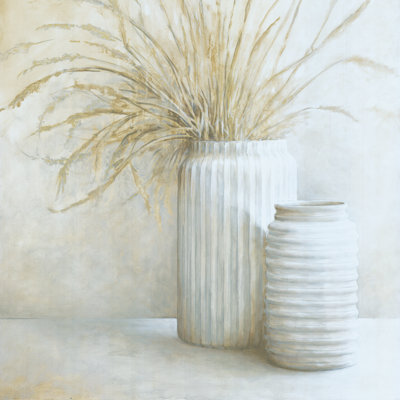 Neutral Vases II - Wrapped Canvas Painting