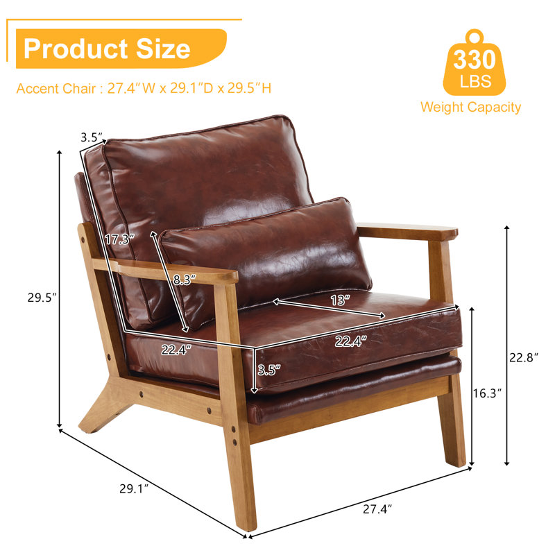 Merri 28.34'' Wide Leather Match Armchair