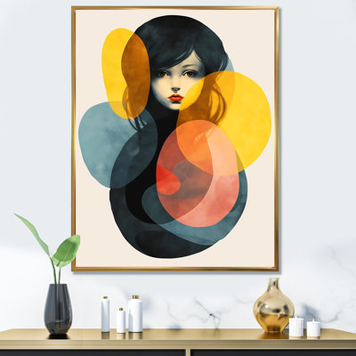 «Geometric Fusion Forms Woman Collage I», art mural abstrait
