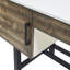 Bureau d'écriture avec espace de travail spacieux: base en bois massif, plateau de table blanc lustré, grand espace de rangement texturé à l'avant brouté: ultrabrillant
