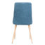 2 chaises de salle à manger de style Mid-Century moderne, finition bleue et noyer, revêtement de siège confortable, noyer, construction, soutien du dos, instructions d'assemblage simples