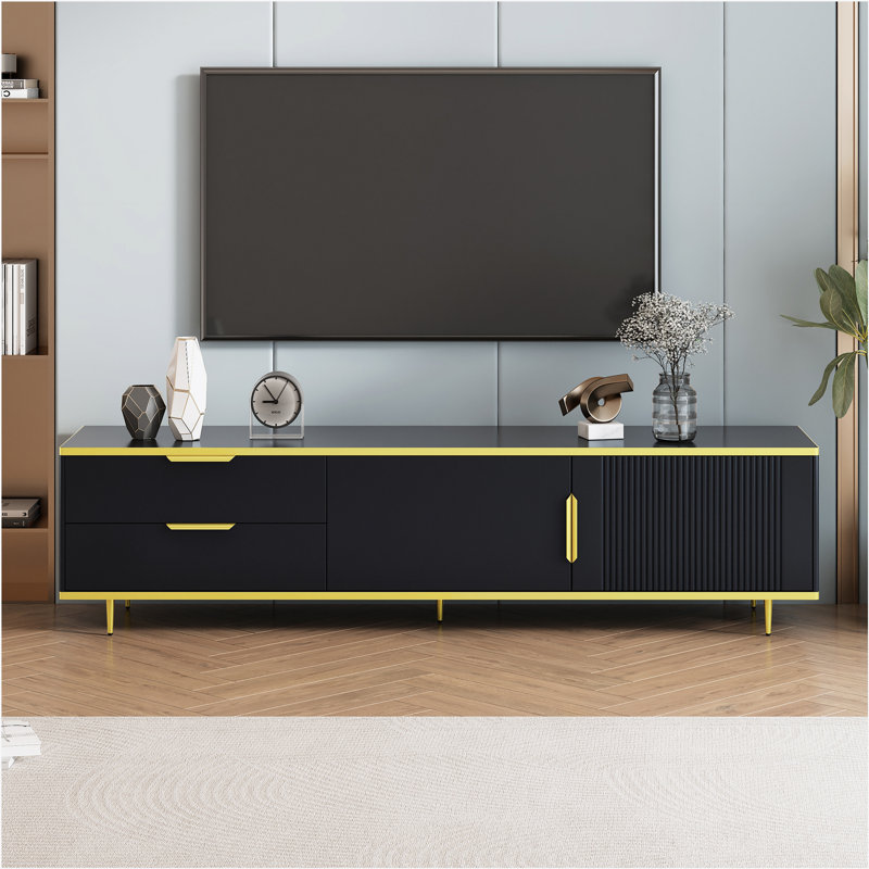 Crédence de rangement l 68,9 po Jaterria, Noir