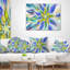 «Dancing Blue Fractal Flower» - coussin à imprimé floral-30718853-30718857