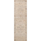 Hand Knotted Area Rug in Beige And Multi