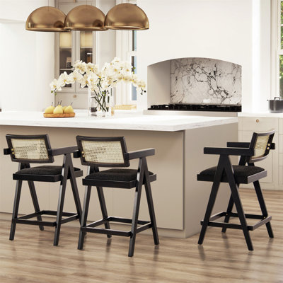 Ergonomic Resin Webbing Back Bar Stool Set for All Settings, Stylish and Durable
