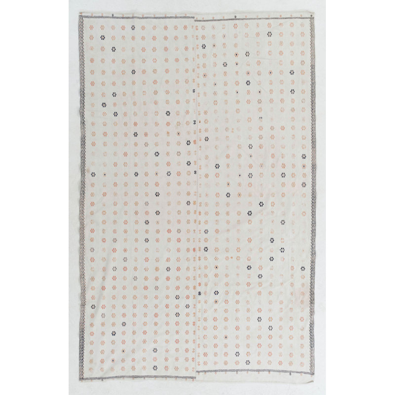 Tapis à tissage plat en coton 6,4 x 10 pi 6,4 pi