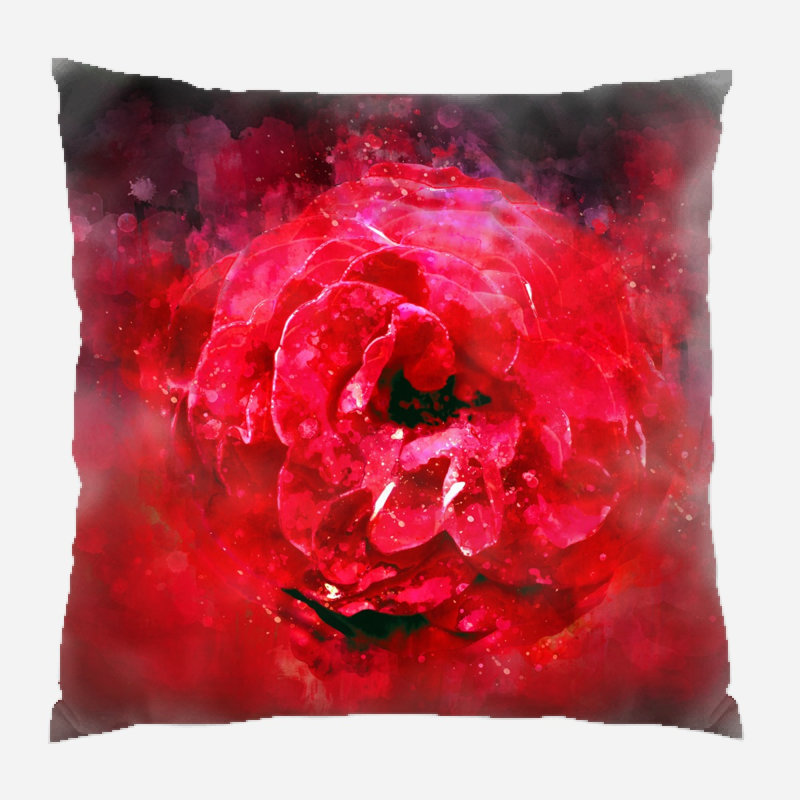  Coussin Red Rose, Microsuède, Intérieur