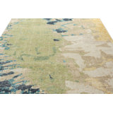 Distressed Homage Hand Knotted Wool Abstract Area Rug
