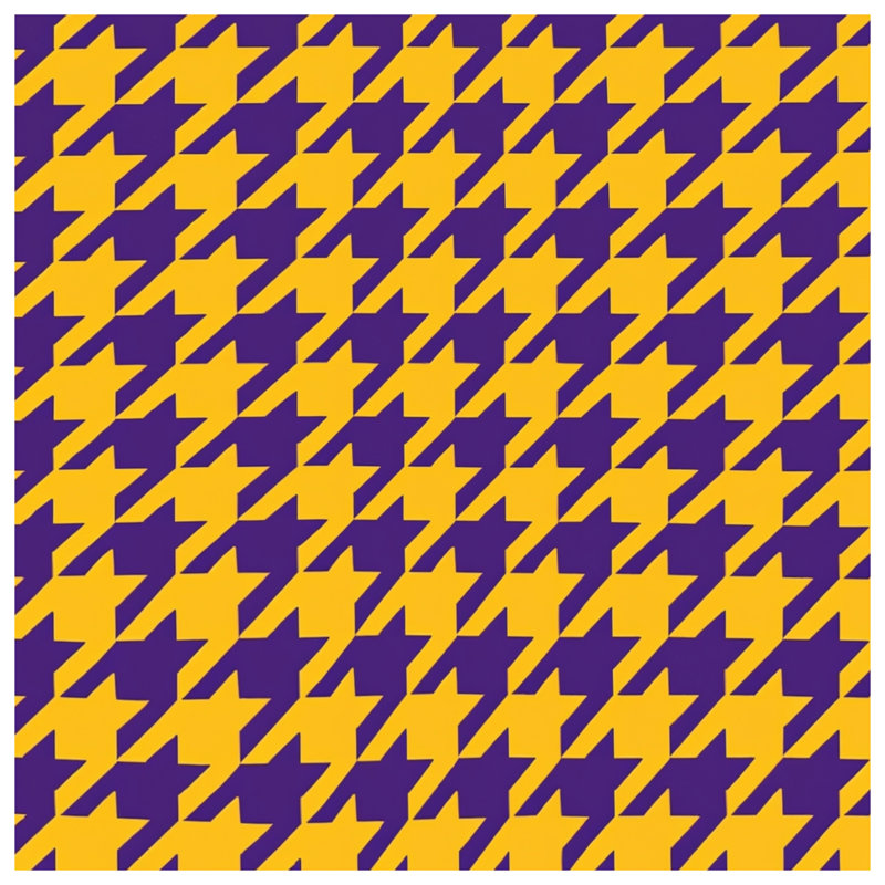 Housses de couette pied-de-poule mauve et jaune, Queen