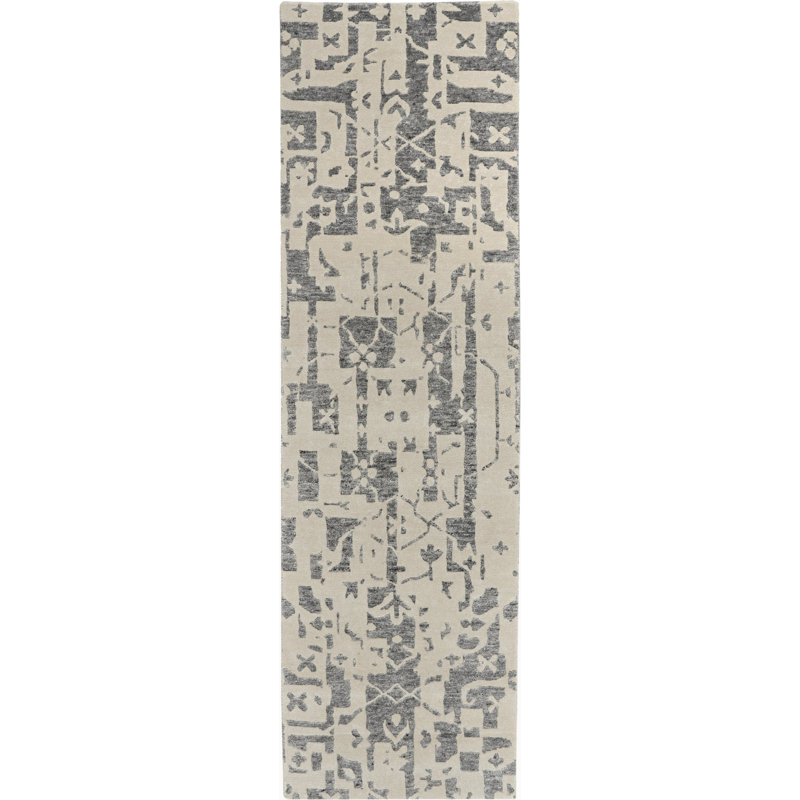 Nourison Tinita 2'3" x 8' Ivory Grey Modern Indoor Rug, Runner 2'3" x 8'