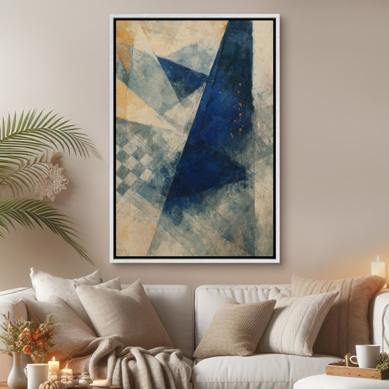 Art mural encadré abstrait rétro antique classique pour chambre à coucher, H 24 po x l 16 po, Blanc