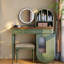Coiffeuse 48,43 "en bois massif vert minimaliste