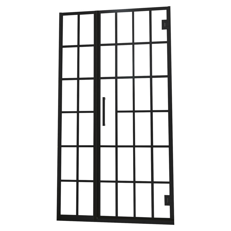 Porte de douche en verre de 40 po x 72 po en noir mat avec pivot, élément de salle de bain pivotant l 40 po x H 72 po Elegance pour salle de bain