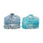 Ensemble de 2 vases contemporains en verre bleu l 10 po x H 8 po