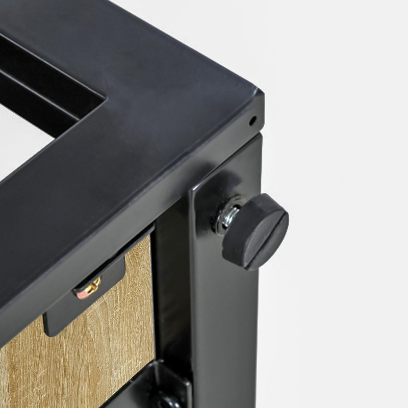 Table basse de style industriel en verre et bois pour l'ambiance de la chambre à coucher, petits objets fonctionnels avec demi-planche de bois, bureau, nettoyage à faible effort