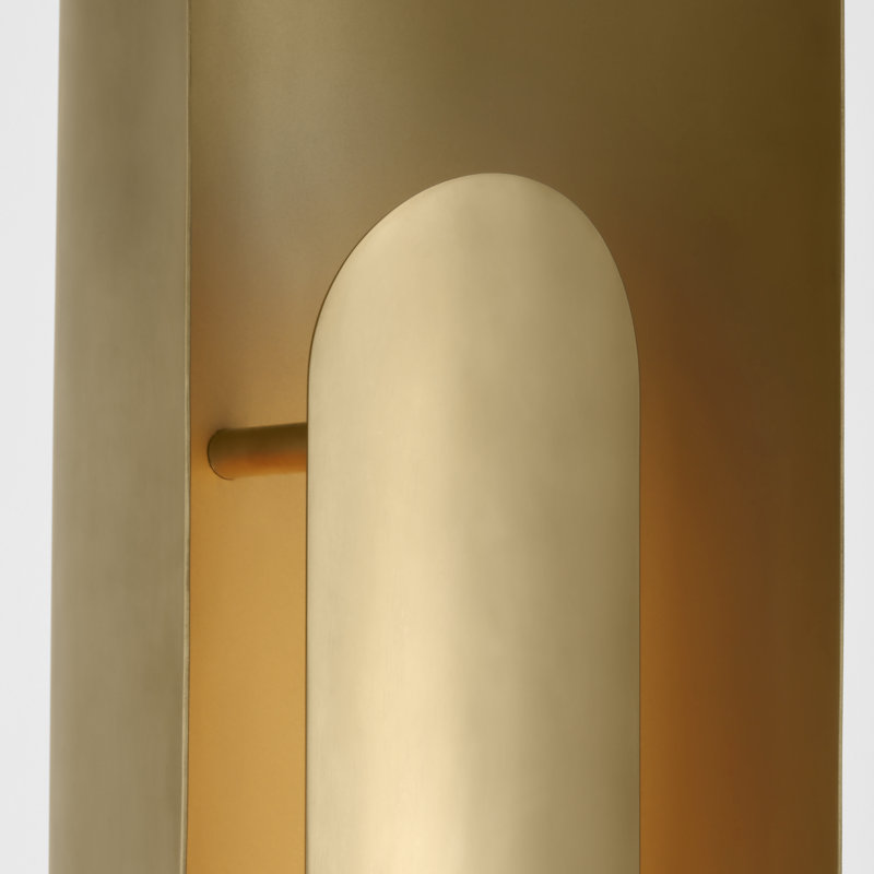Peter Bristol Shielded Medium 1-Light Floor Lamp in Hand Rubbed Antique Brass with Brass shade, Hand Rubbed Antique Brass