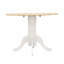 Table de salle à manger ronde naturelle brun et blanc avec abattant